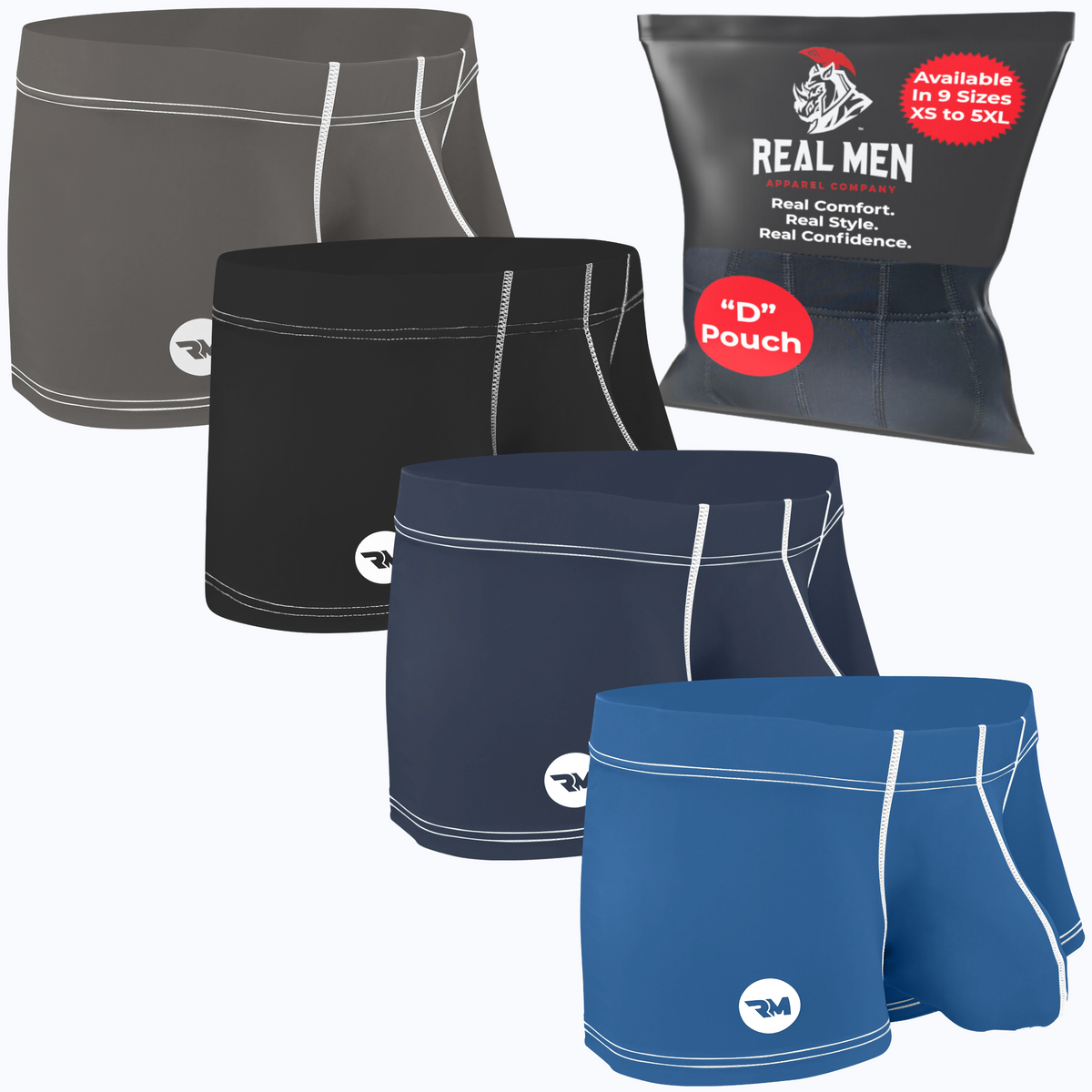  RM Real Men Bulge Enhancing Underwear - 1 Pack 9in