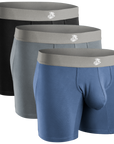 Modal 7in Boxer Briefs No Fly 3pk Black/Dark Gray/Navy