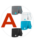 Nylon 3in Boxer Briefs No Fly 4pk Black/Cyan/Gray/White