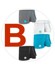 Nylon 3in Boxer Briefs No Fly 4pk Black/Cyan/Gray/White