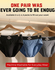 Bamboo 0in Briefs V-Fly 4pk Black/Black/Blue/Gray