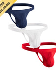 Tanga Modal de 0in sin abertura 3pk Azul Marino/Rojo/Blanco