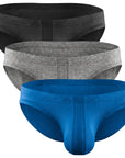 Bañadores de bikini de tiro bajo Modal 0in Sin abertura 3pk Negro/Azul/Gris