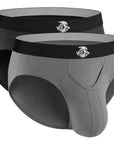Bamboo 0in Briefs V-Fly 2pk Black/Gray