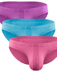 Modal 0in Ares Ascent Low-Rise Bikini Briefs No Fly 3pk Light Red/Mulberry/Sky Blue