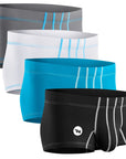 Bóxers de Nylon 3in Sin Abertura 4pk Negro/Cian/Gris/Blanco