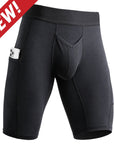 Calzoncillos bóxer de Nailon Cepillado de 12 pulg. con Abertura Frontal, Paquete de 1, Negro