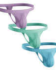 Tanga Modal 0in sin bragueta 3 unidades Lavanda/Agua/Azul brillante