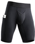 Calzoncillos bóxer de Nailon Cepillado de 12 pulg. con Abertura Frontal, Paquete de 1, Negro