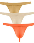 Tanga Modal 0in sin bragueta 3 unidades Oro/Ladrillo naranja/Arena