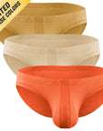 Modal 0in Ares Ascent Low-Rise Bikini Briefs No Fly 3pk Gold/Orange Brick/Sand