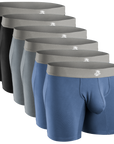 Modal 7in Boxer Briefs No Fly 6pk Black/Dark Gray/Navy