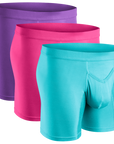 Modal 7in Boxer Briefs V-Fly 3pk Pink/Purple/Turquoise