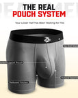 Bamboo 7in Boxer Briefs No Fly 4pk Black/Black/Blue/Gray