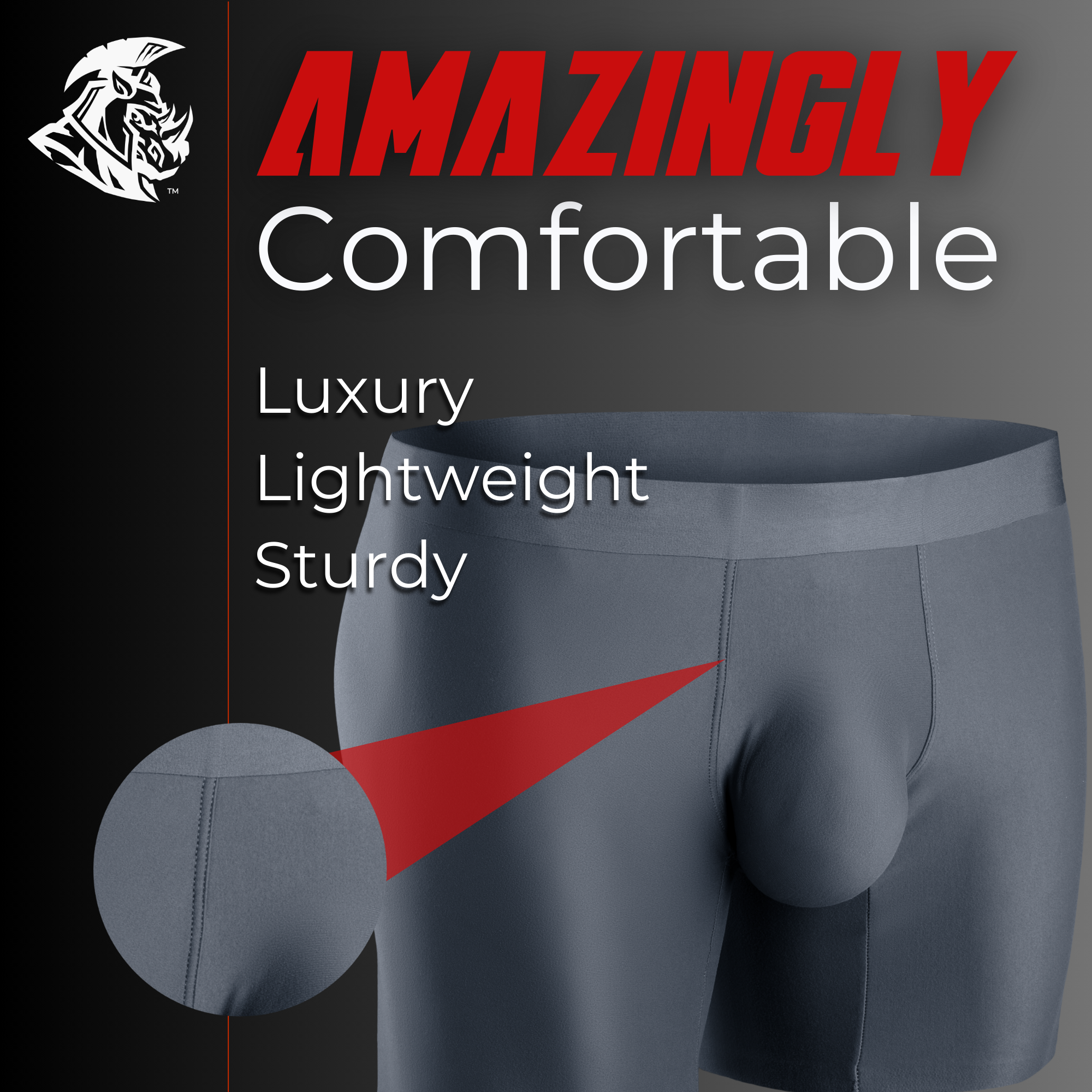 Nylon Seamless 7in Boxer Briefs No Fly 3pk Black/Heather Gray/Slate Green