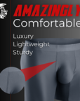 Nylon Seamless 7in Boxer Briefs No Fly 3pk Black/Heather Gray/Slate Green