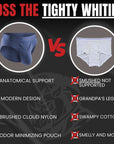 Calzoncillos de nailon cepillado con abertura en V, paquete de 3, negro/denim/gris