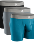 Modal 7in Boxer Briefs No Fly 3pk Black/Blue/Gray
