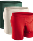 Modal 7in Boxer Briefs V-Fly 3pk Green/Red/White