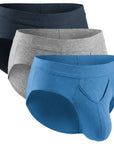Bóxers Modal 0in con bragueta en V 3 unidades Azul/Gris jaspeado/Pizarra