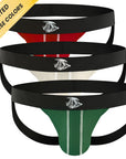 Nylon 0in Mesh Jockstrap No Fly 3pk Crimson/Green/Bone