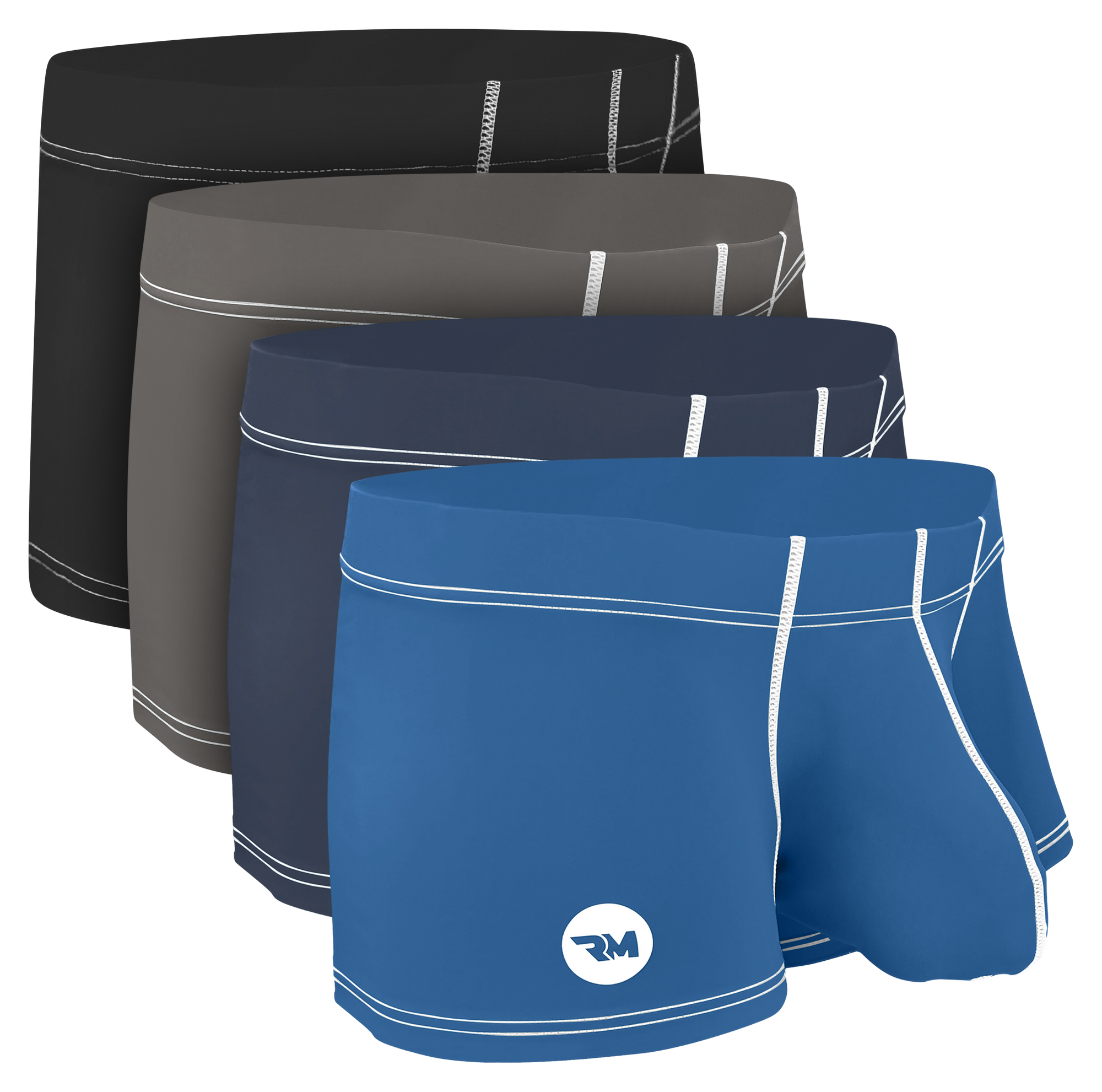 Modal 7in Boxer Briefs No Fly 3pk Black/Blue/Gray