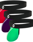 Nylon 0in Strapless Jocks No Fly 3pk Red/Green/Purple