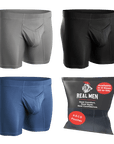 Nylon 7in Boxer Briefs V-Fly 3pk Black/Dark Blue/Gray