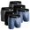 6-Pack - Black/Blue/Gray