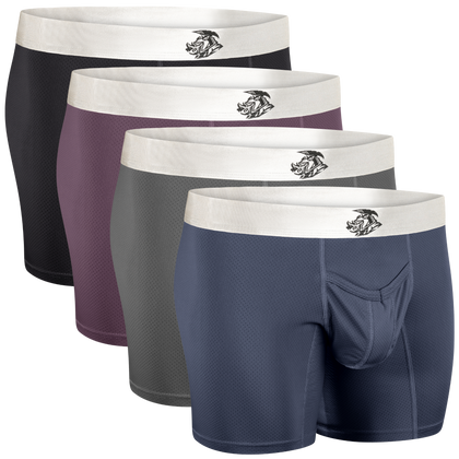 Nylon Mesh 7in Boxer Briefs V Fly 4pk