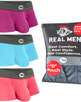 Modal 3in Boxer Briefs No Fly 3pk Red/Purple/Sky Blue