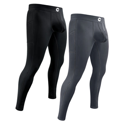Nylon 28in Leggings No Fly 2pk Black/Gray