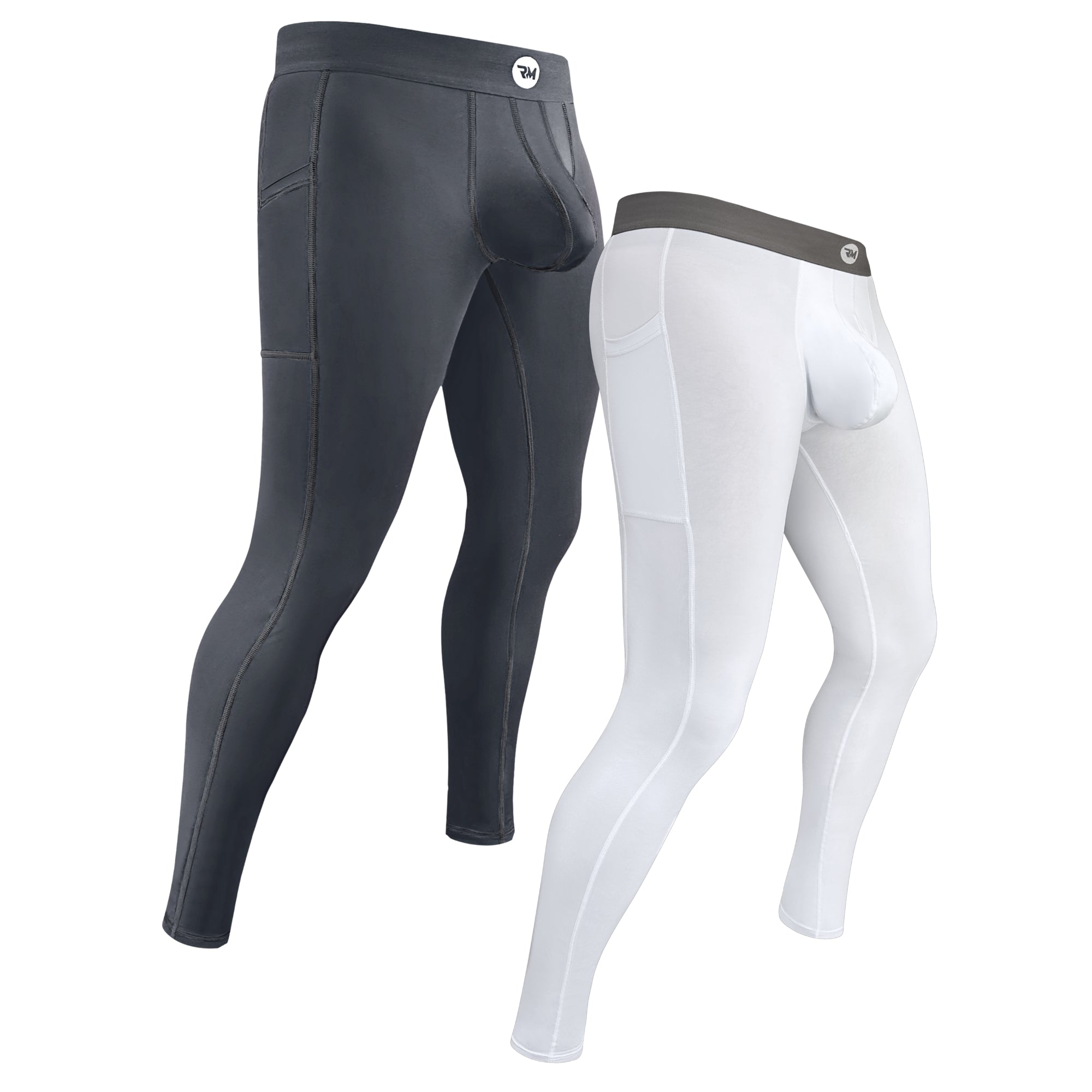 Nylon 28in Leggings No Fly 2pk Gray/White