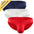 3-Pack - Navy Blue/Red/White