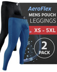 Nylon 28in Leggings No Fly 2pk Black/Blue