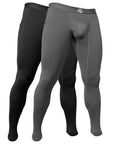 Brushed Nylon 28in Leggings V Fly 2pk Black/Gray