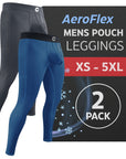 Nylon 28in Leggings No Fly 2pk Blue/Gray