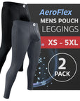 Nylon 28in Leggings No Fly 2pk Black/Gray
