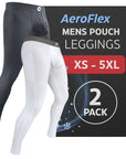Nylon 28in Leggings No Fly 2pk Gray/White