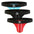3-Pack - Black/Light Blue/Red