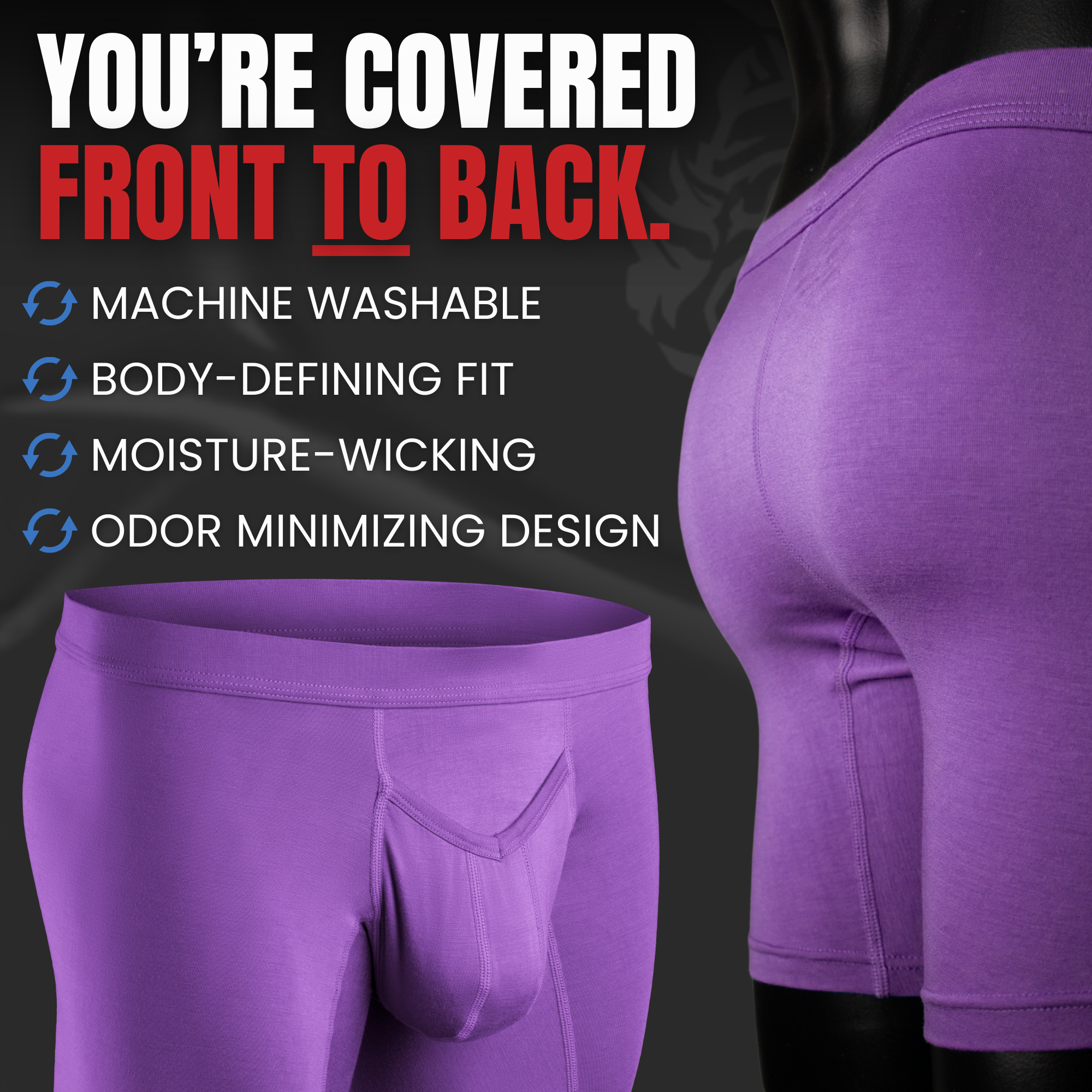 Modal 3in Boxer Briefs V-Fly 3pk Pink/Purple/Turquoise