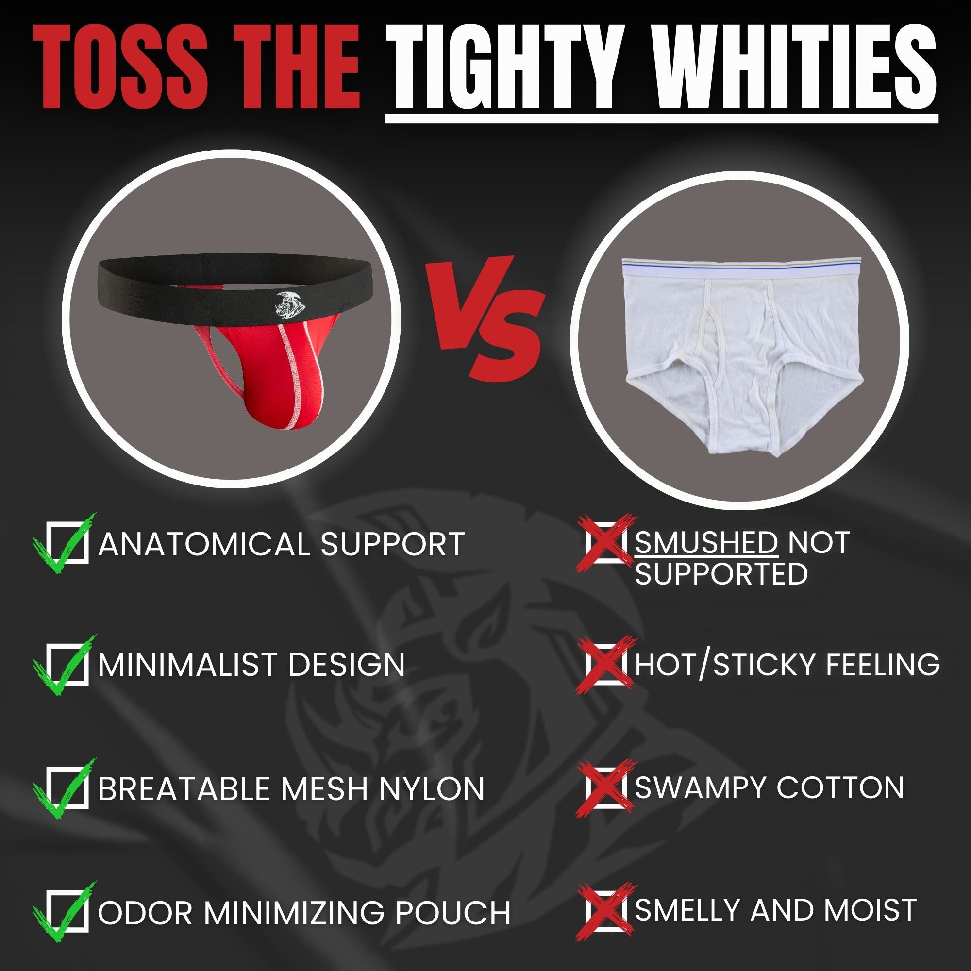 Nylon 0in Mesh Thong No Fly 3pk Crimson/Green/Bone