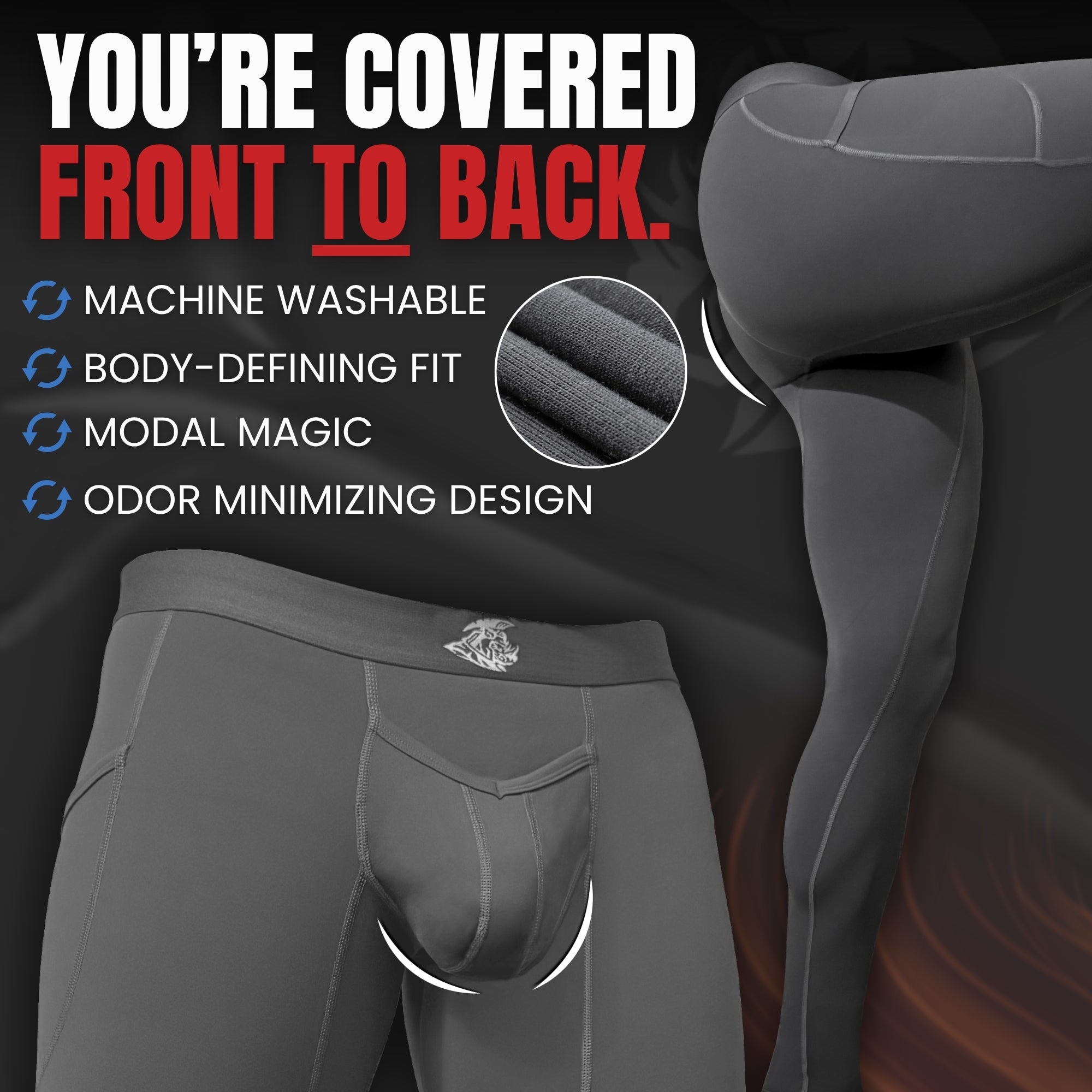 Modal 28in Leggings Leggings V Fly 2pk Black/Gray