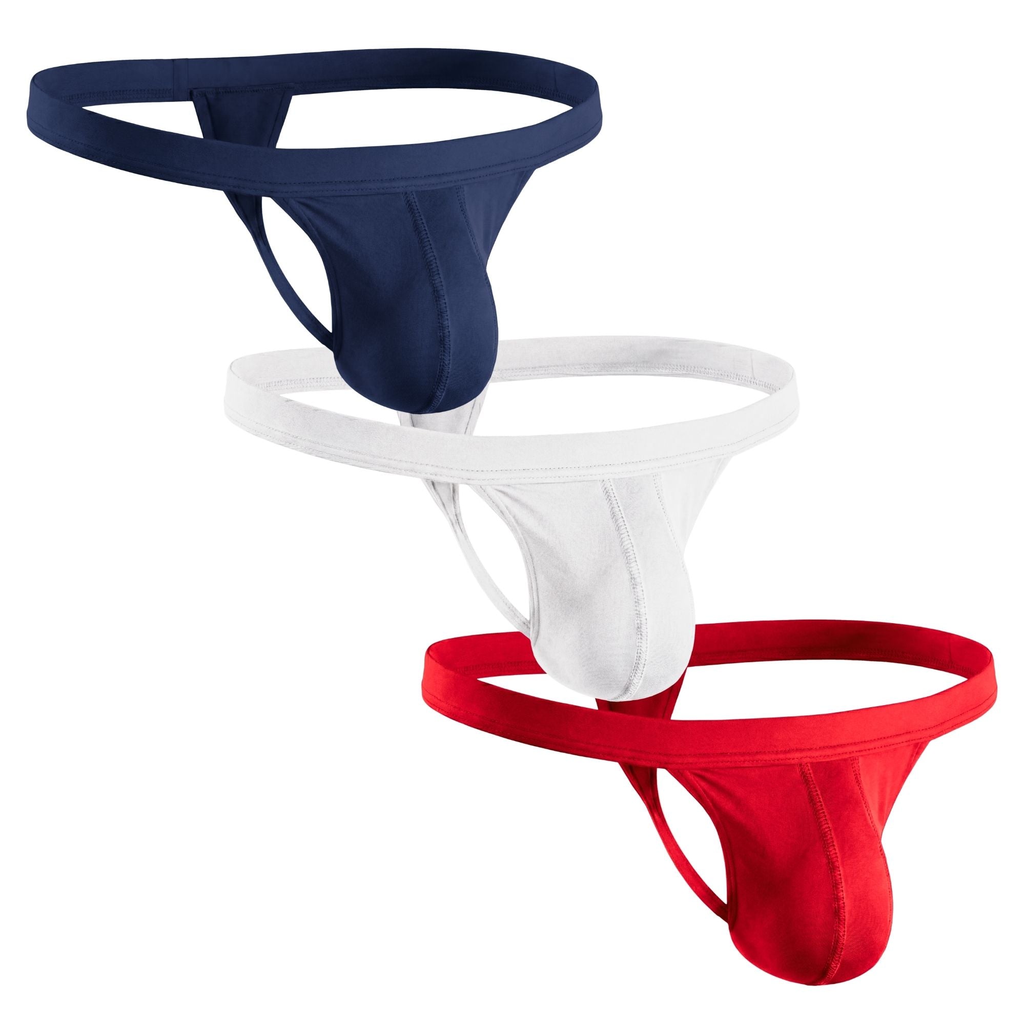 Modal 0in Thong No Fly 3pk Navy Blue/Red/White