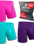 Modal 7in Boxer Briefs V-Fly 3pk Pink/Purple/Turquoise