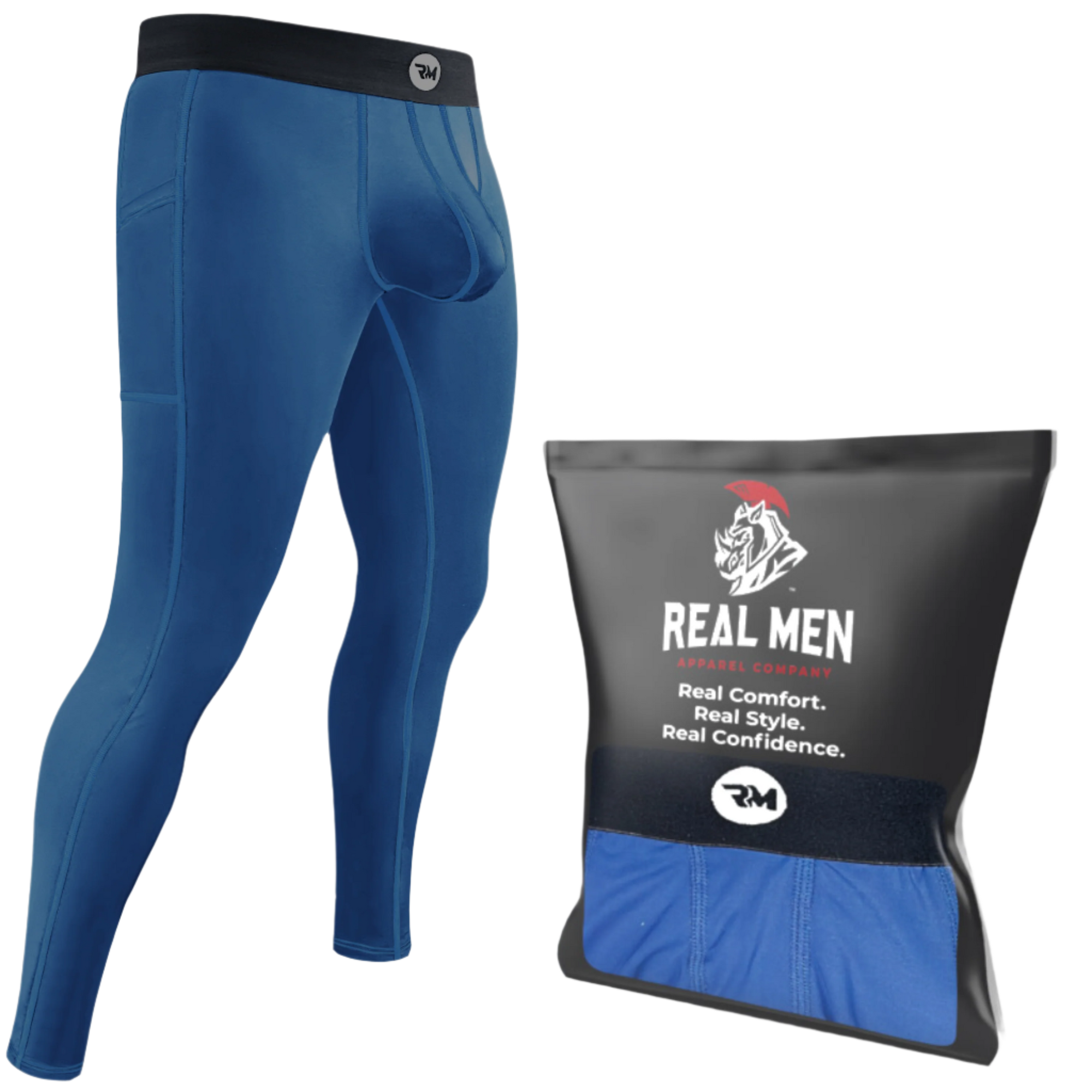 Nylon 28in Leggings Leggings No Fly 1pk Dark Blue Real Men Apparel Company