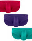 Modal 0in Low-Rise Bikini Briefs No Fly 3pk Emerald/Purple/Red