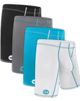 Nylon 9in Boxer Briefs No Fly 4pk Black/Cyan/Gray/White