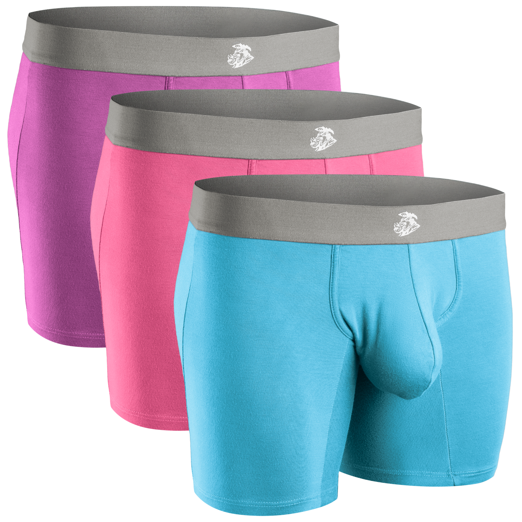 Bóxers Modal 7in Sin Abertura 3pk Rojo/Púrpura/Azul Cielo