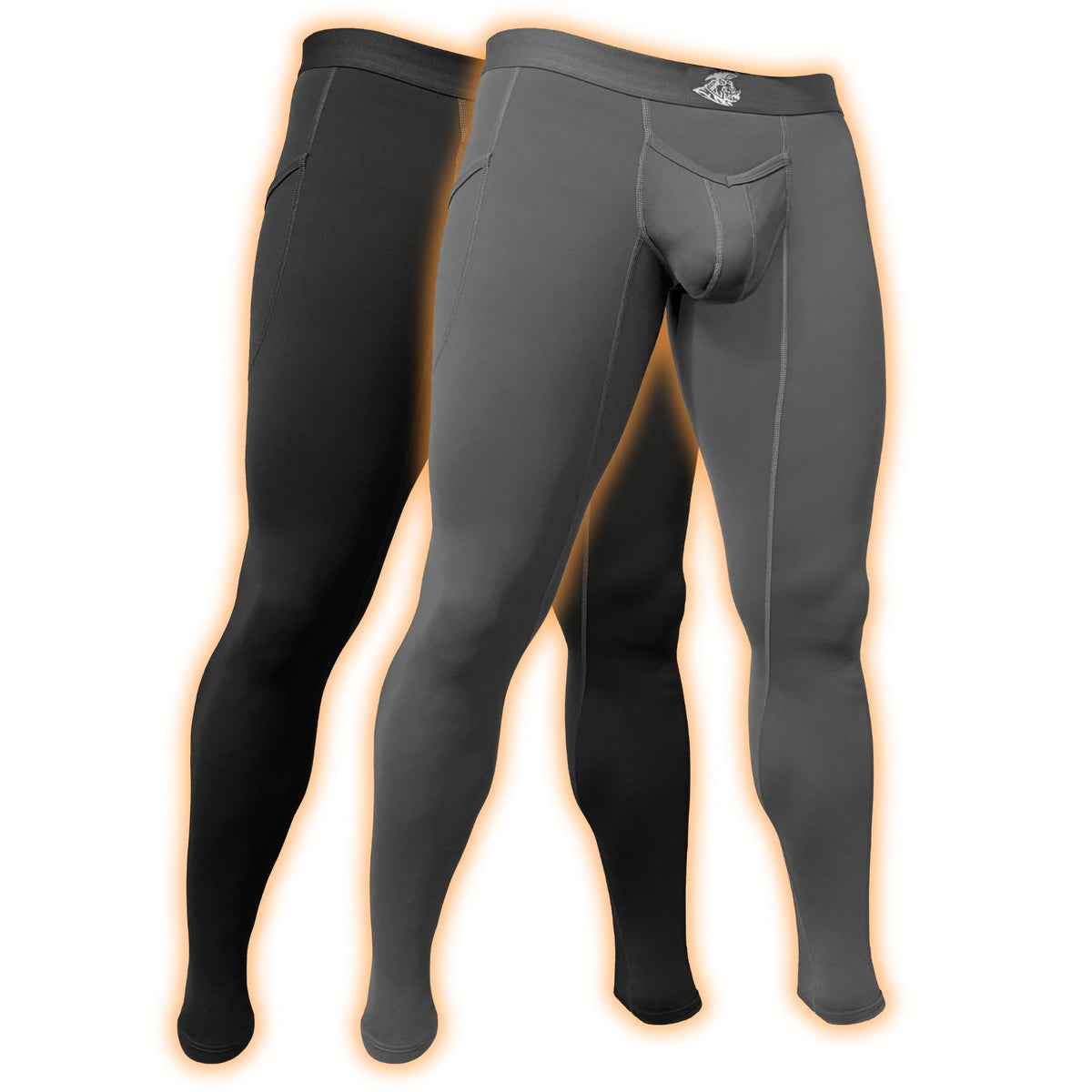 Leggings Modal de 28in con abertura en V 2pk Negro/Gris